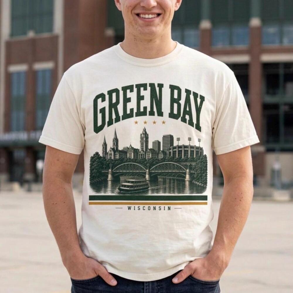 Green Bay Football Skyline Shirt Wisconsin City Graphic Tee